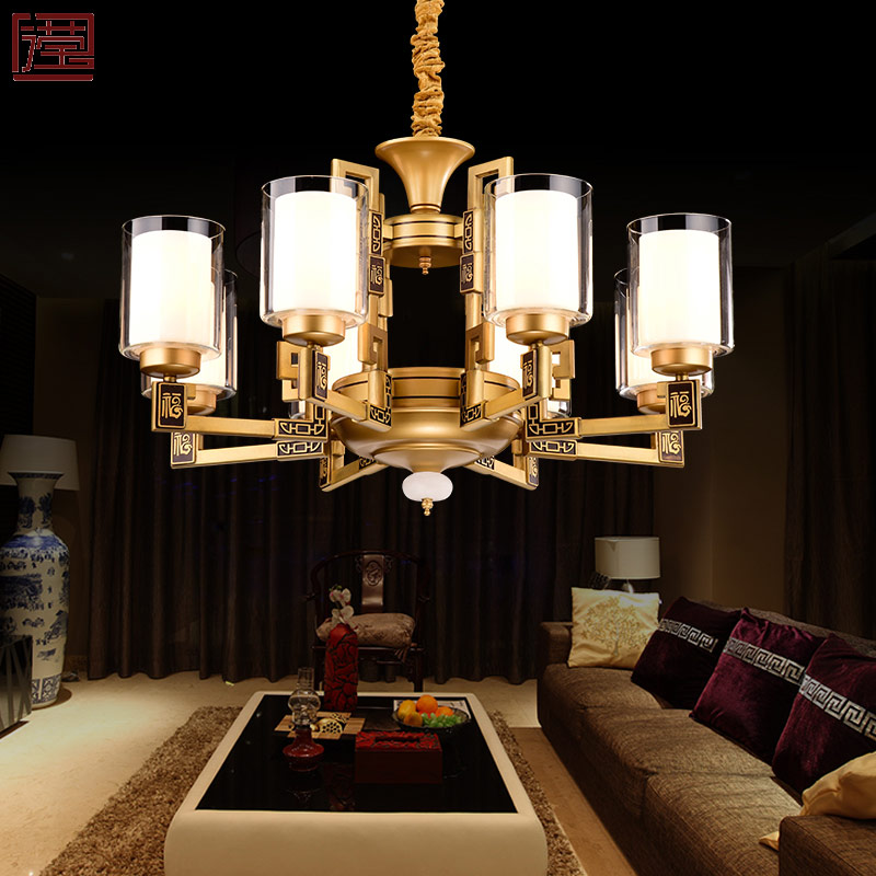 新中式吊灯餐厅灯卧室灯锌合金中国风灯具吊灯客厅灯现代简约灯饰